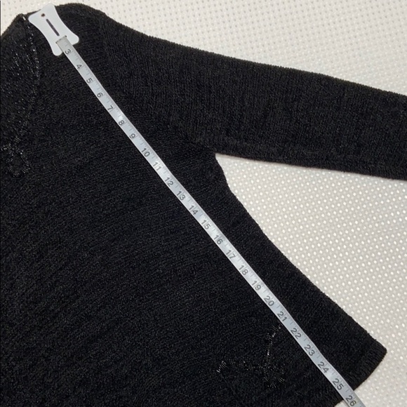 Black Chenille Top with Beaded Rope Detail Talbots - Picture 6 of 8